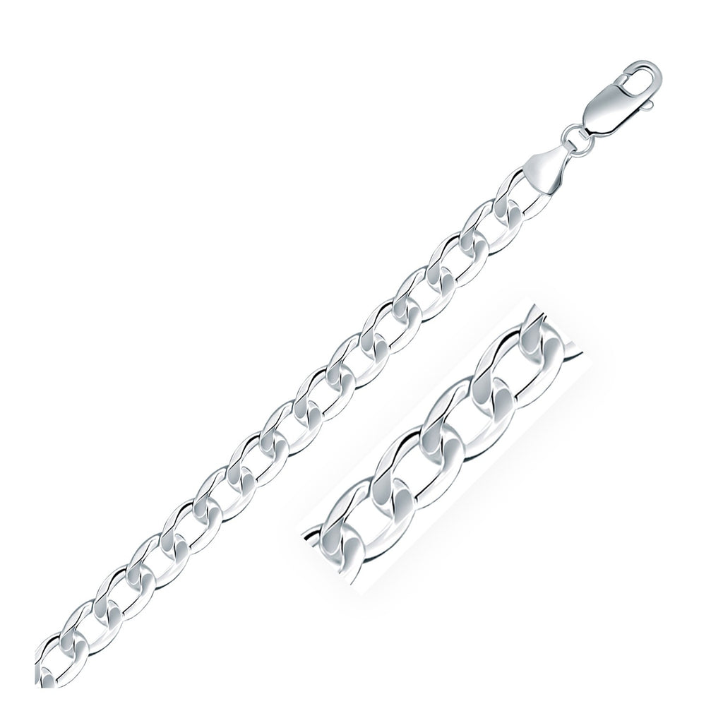 Rhodium Plated Sterling Silver Curb Style Chain (7.90 mm) – upontop.store