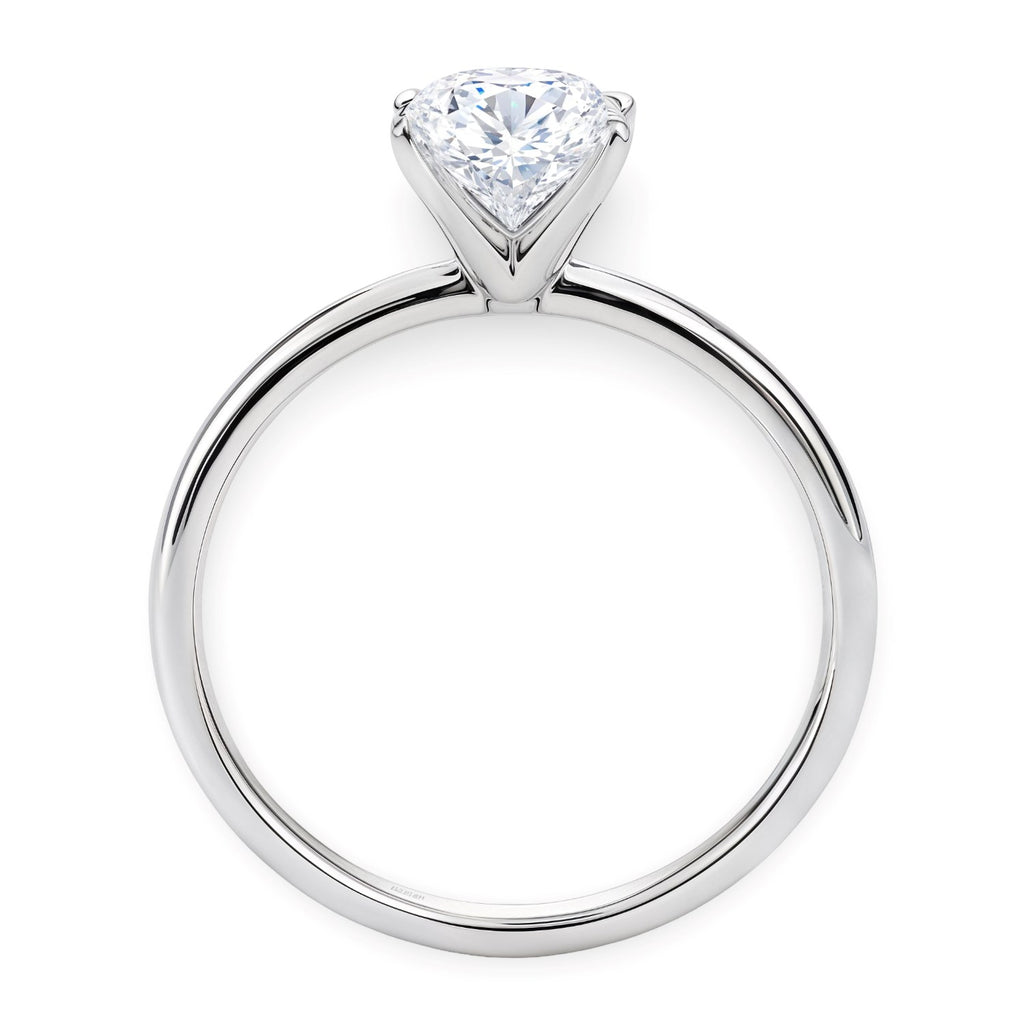 1 1/2 Carat Oval Lab Grown IGI G/VS1 Diamond Solitaire Ring in 14K White Gold