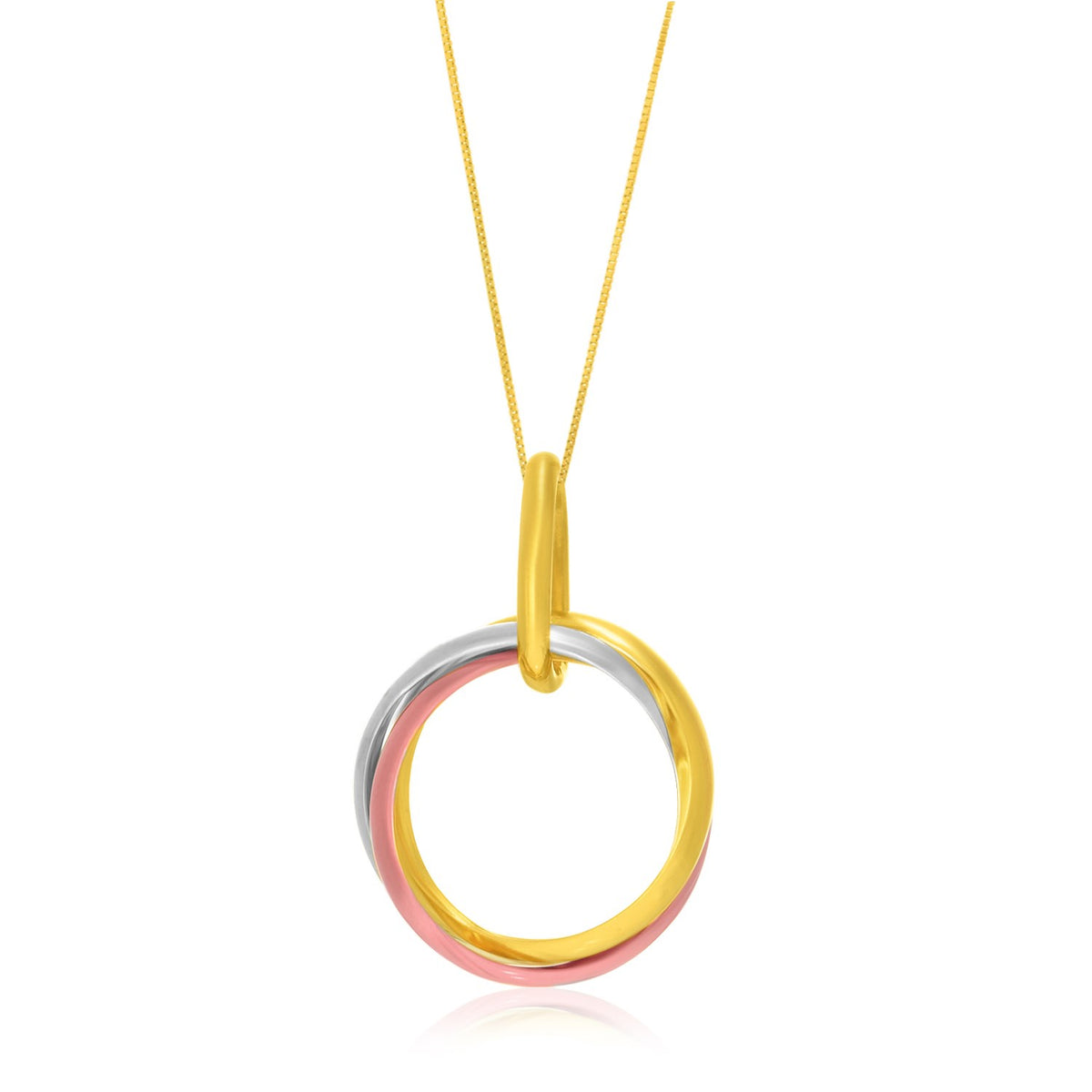 14k Tri-Color Gold Open Interlaced Ring Pendant – upontop.store