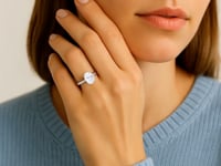 1 1/2 Carat Oval Lab Grown IGI G/VS1 Diamond Solitaire Ring in 14K White Gold